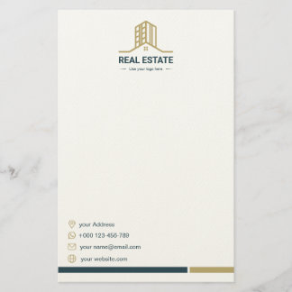 Modern Real Estate Stationery Paper Brevpapper