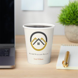 Modern Real Estate white and gold custom logo 