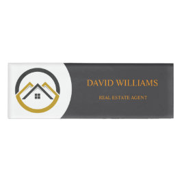 Modern Real Estate white and gold custom logo 