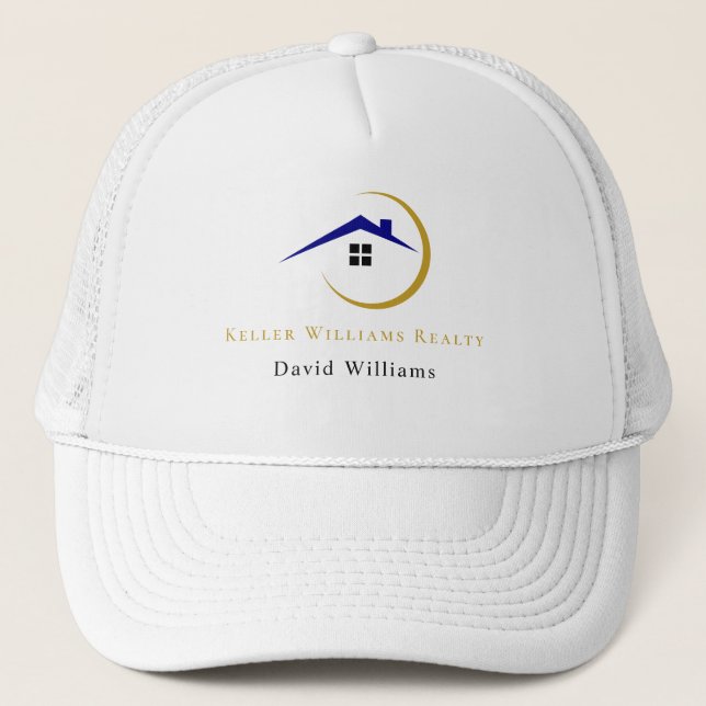 Modern Real Estate white and gold custom logo  Keps (Framsida)