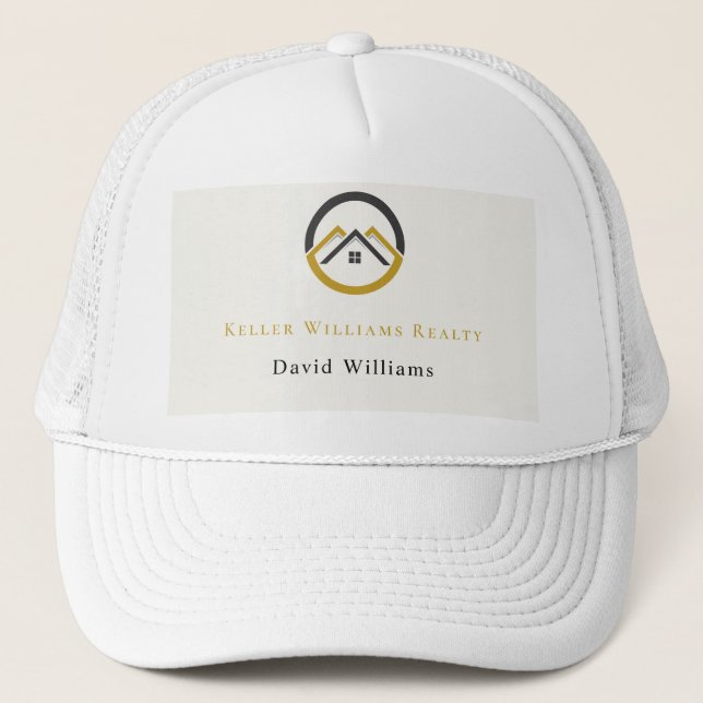 Modern Real Estate white and gold custom logo  Keps (Framsida)