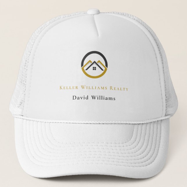 Modern Real Estate white and gold custom logo  Keps (Framsida)