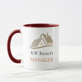 Modern Real Estate white and gold custom logo  Mugg