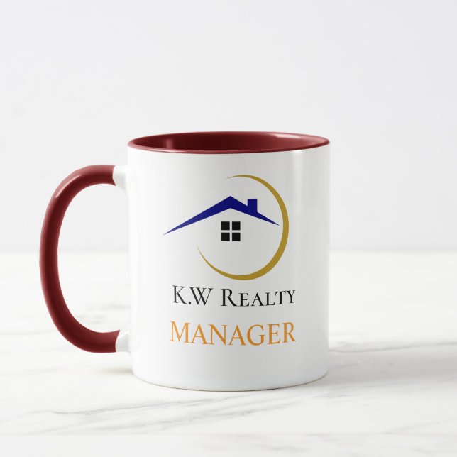 Modern Real Estate white and gold custom logo  Mugg (Vänster)