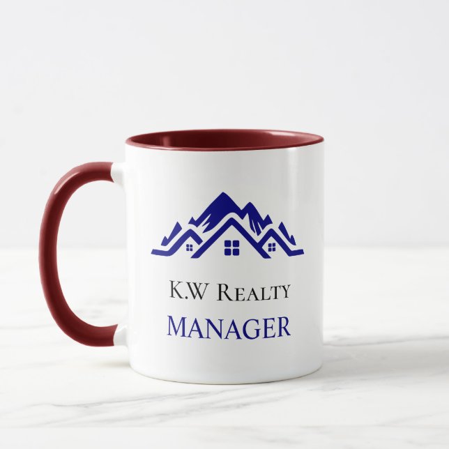Modern Real Estate white and gold custom logo  Mugg (Vänster)