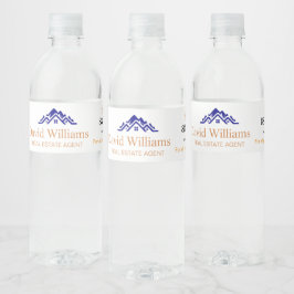 Modern Real Estate white and gold custom logo  Vattenflaska Etikett