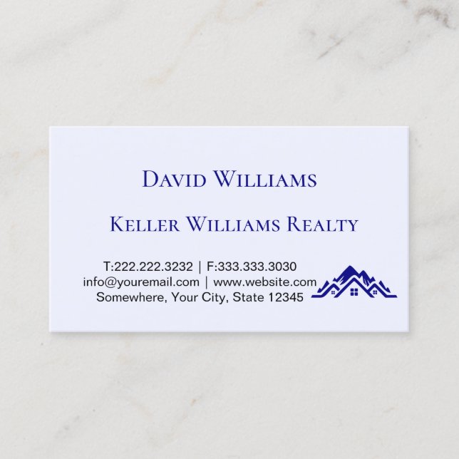 Modern Real Estate white and gold custom logo  Visitkort (Framsida)