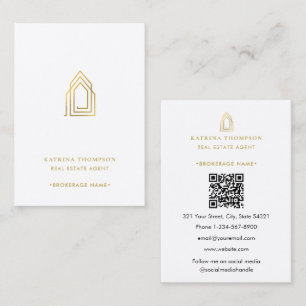 Modern Real Gods Agent Realtor Logotyp Guld Visitkort