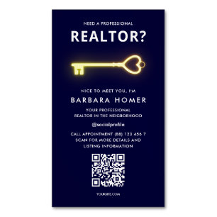 Modern Real Gods Agent Realtor Möte Magnetiska Visitkort