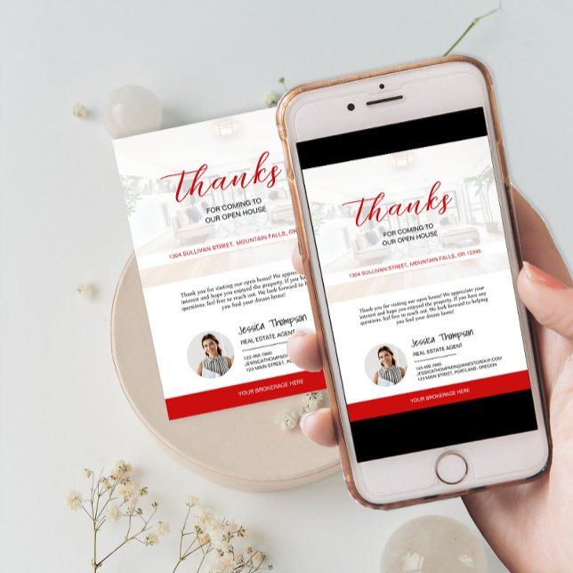 Modern Real Gods Open House - tackkort Inbjudningar (Modern Real Estate Open House Thank You Card)