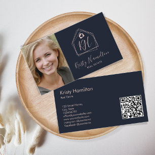 Modern Real Gods Professionell Realtor Navy Visitkort
