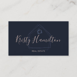 Modern Real Gods Professionell Realtor Navy  Visitkort