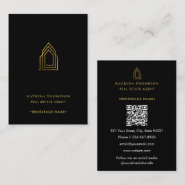 Modern Real Gods Realtor Logotyp Luxury Guld Visitkort