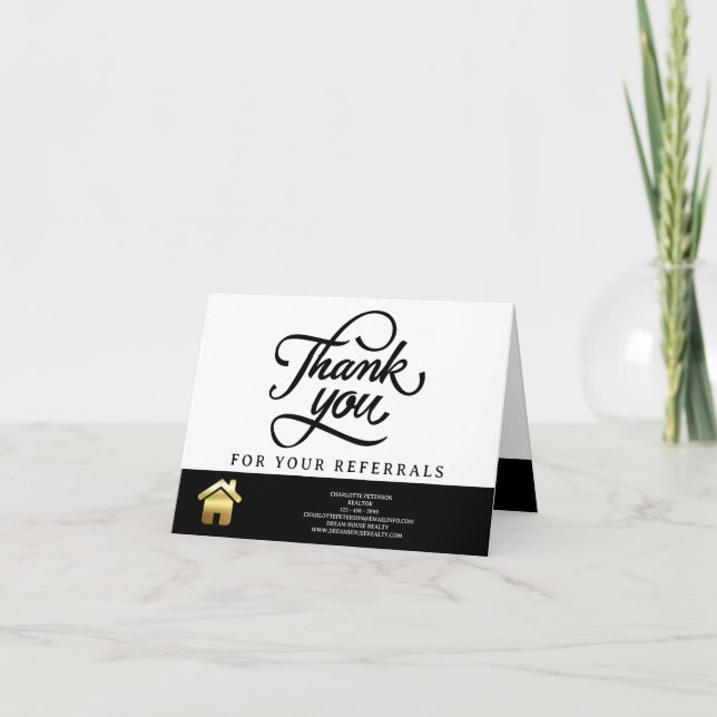 Modern Real Gods Realtor Referens Tack Kort (Framsida)