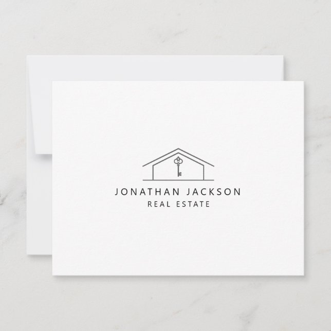 Modern Realtor Hem Logo Anteckningskort (Framsida)