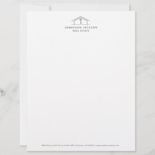 Modern Realtor Hem Logo Brevhuvud