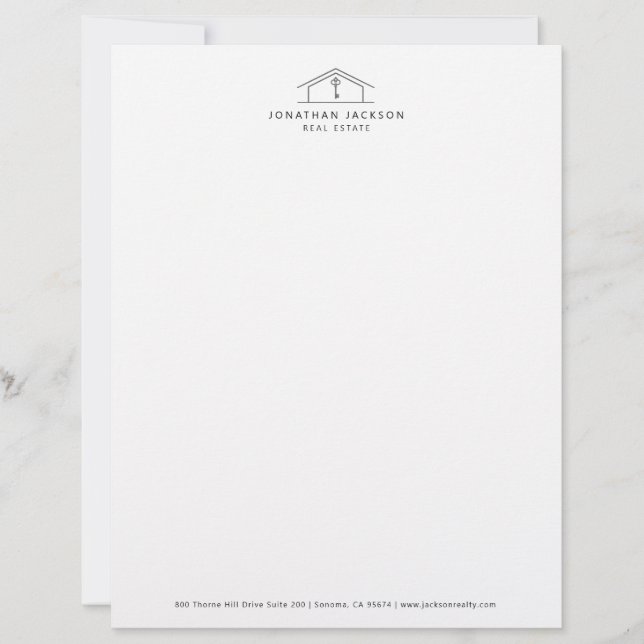 Modern Realtor Hem Logo Brevhuvud (Framsida)