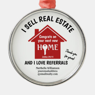 Modern Realtor I SELL REAL GODS Julgransprydnad Metall