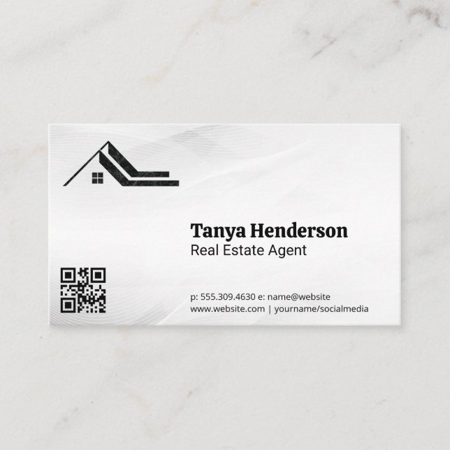 Modern Realtor-Logotyp | QR-kod Visitkort (Framsida)