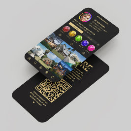 Modern Realtor Monogram Black Guld Instagram Visitkort