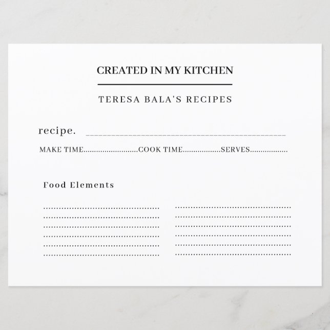 Modern receptdesign från mitt kök (Framsida)