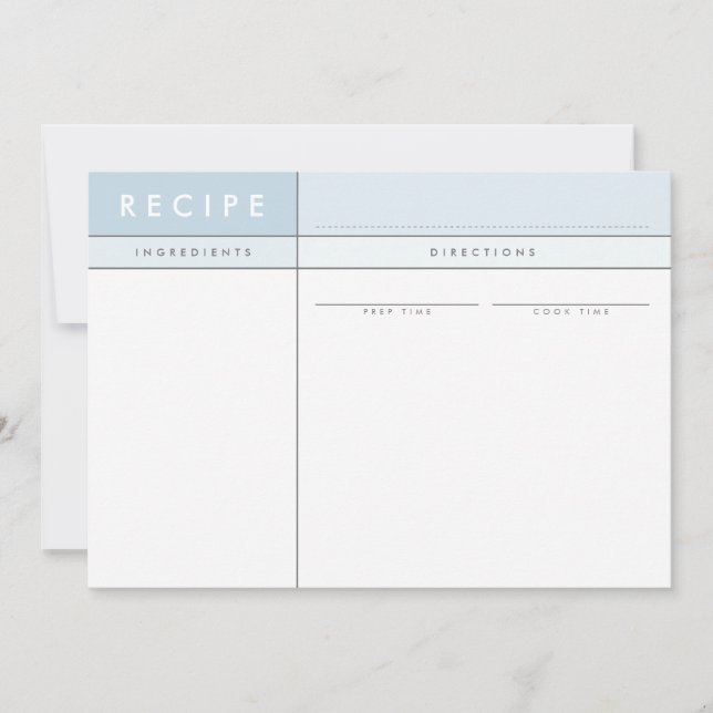 MODERN RECIPE CARD-organisatör - baby blue minimal Tack Kort (Framsida)