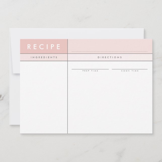 MODERN RECIPE CARD-organisatör blockerar minimal r Tack Kort (Framsida)