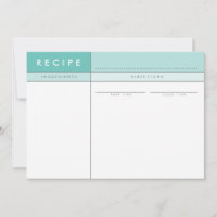 MODERN RECIPE CARD-organisatör fet minimal jade