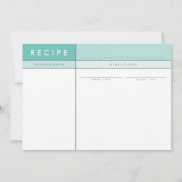 MODERN RECIPE CARD-organisatör fet minimal jade Tack Kort