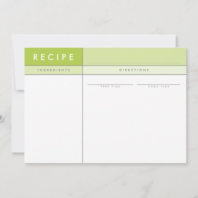MODERN RECIPE CARD-organisatörsblock - minimalt gr Tack Kort (Framsida)