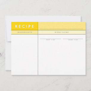 MODERN RECIPE CARD-organisatörsblock - minimalt gu Tack Kort