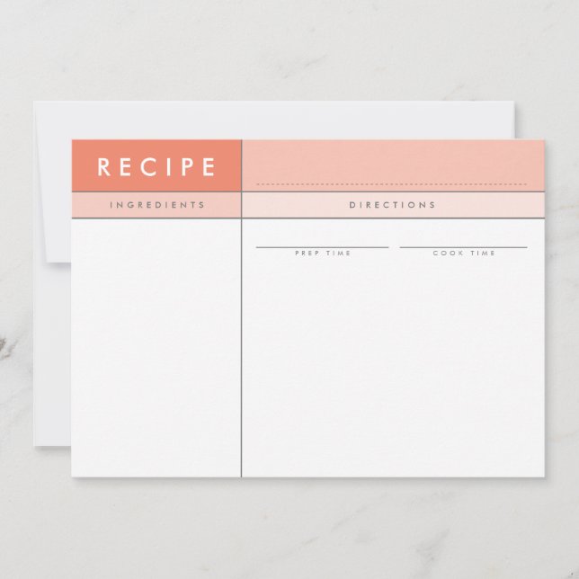 MODERN RECIPE CARD-organisatörsblock - minimalt or Tack Kort (Framsida)