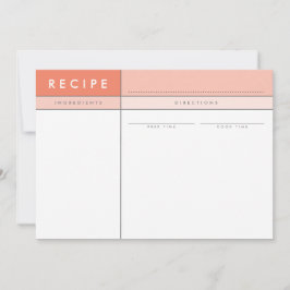 MODERN RECIPE CARD-organisatörsblock - minimalt or Tack Kort