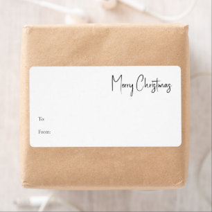 Modern Rectangle Gift med julskript Fraktsedel
