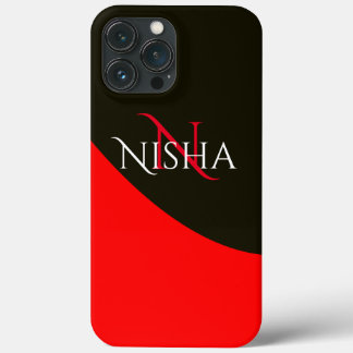 Modern Red and Black Abstrakt Monogram