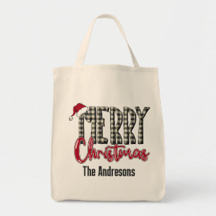 Modern Red and Black Cute God jul Tygkasse