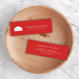 Modern Red and White House Real Gods Agent Mini Visitkort