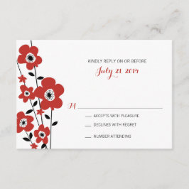Modern Red Anemone Flower | Bröllop OSA Kort