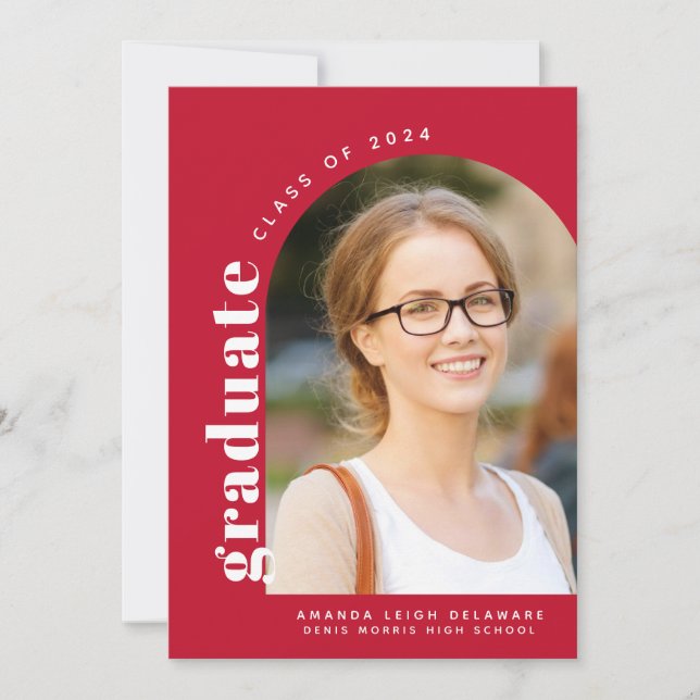 Modern Red Arch 2024 Photo Studenten Meddelande (Framsida)