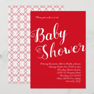 Modern Red Baby Shower Co-ed Gender Neutral Inbjudningar