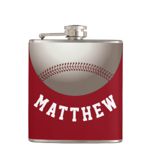 Modern Red Baseball Personlig Namn Skriv ut Fickplunta