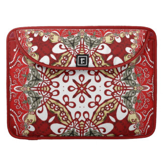 Modern Red Batik Art Rickshaw Flap Sleeve För MacBook Pro
