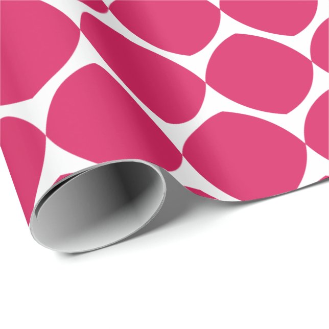Modern Red Baubles | Geometric Helgdag Mönster Presentpapper (Rullad Hörn)