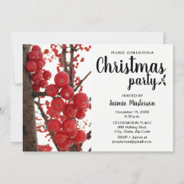 Modern Red Berry jul Party Inbjudningar