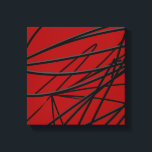 Modern Red Black Abstrakt Art Canvastryck<br><div class="desc">Modern design har en konstnärlig abstrakts organiska linjära design i rött och svart med grått-accenter.</div>