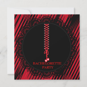 MODERN RED BLACK BACHELORETTE PARTY-INBJUDAN INBJUDNINGAR