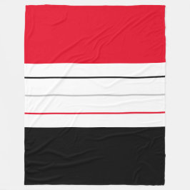 Modern Red Black Grått Rand Fleecefilt