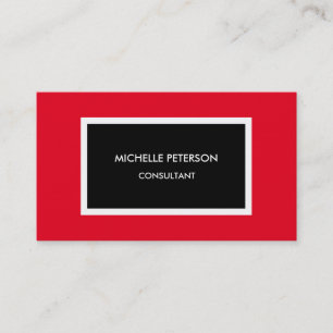 Modern Red Black Minimalist-Professionell Visitkort