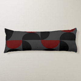 Modern Red Black och Grått i mitten av århundradet Kroppskudde