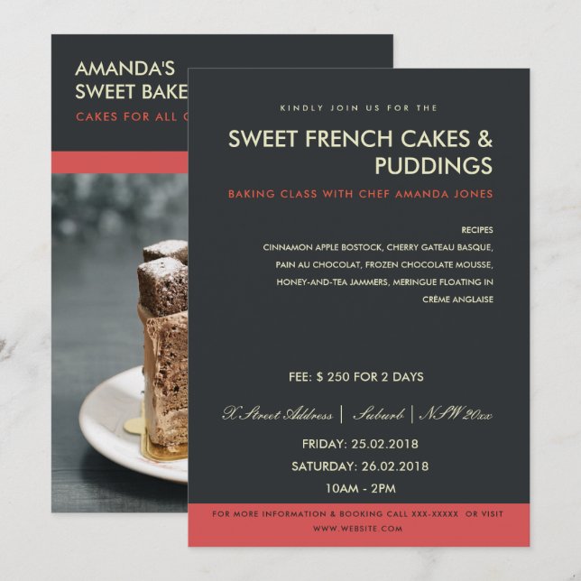 MODERN RED BLACK PHOTO WORKSHOP INBJUDAN-MALL INBJUDNINGAR (Fram/baksida)